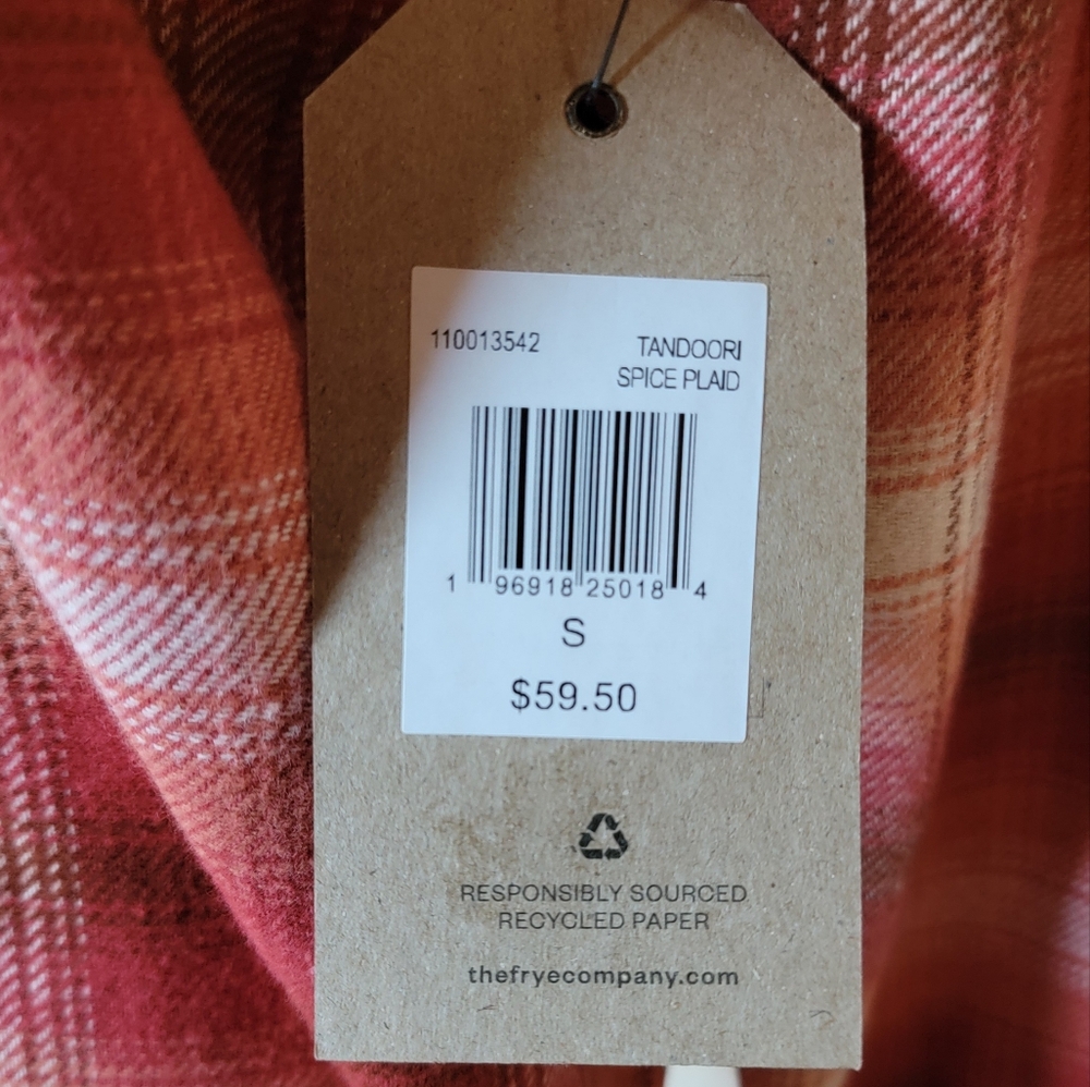 FRYE AND CO Red and White Plaid Button Down Shirt - Picture 8 of 11